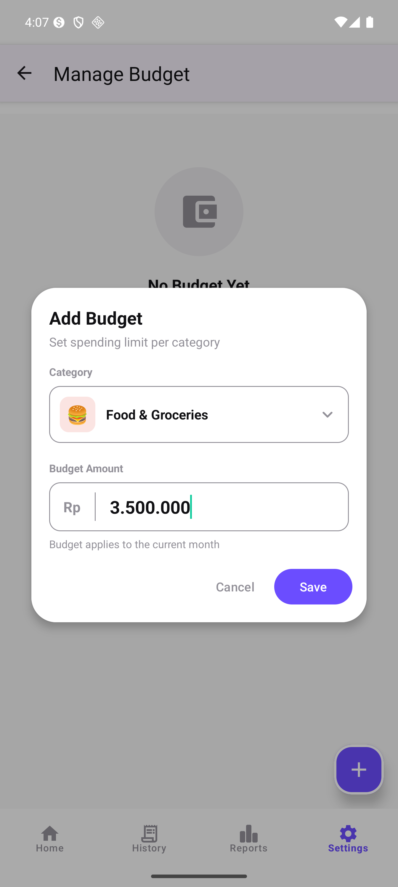 Edit Budget
