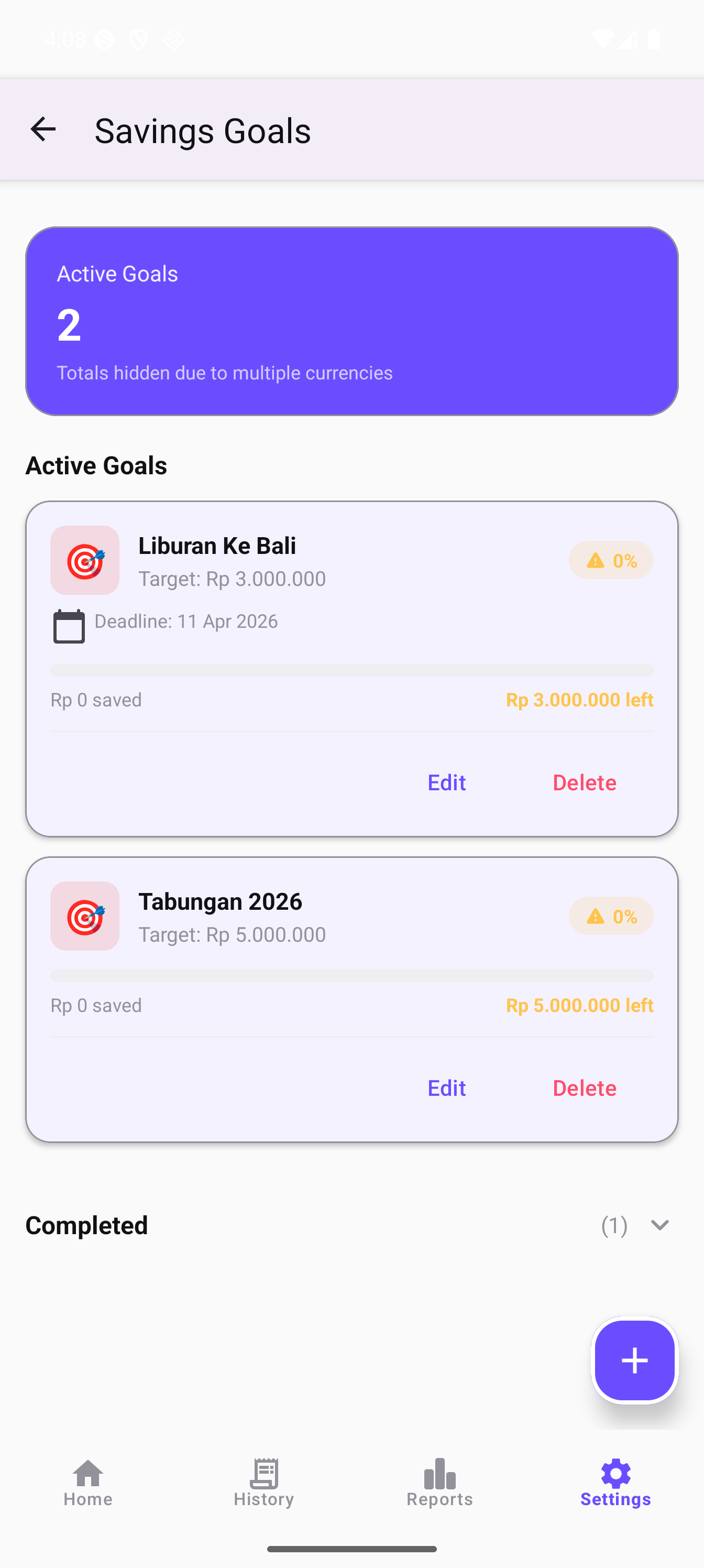 Progress Tabungan