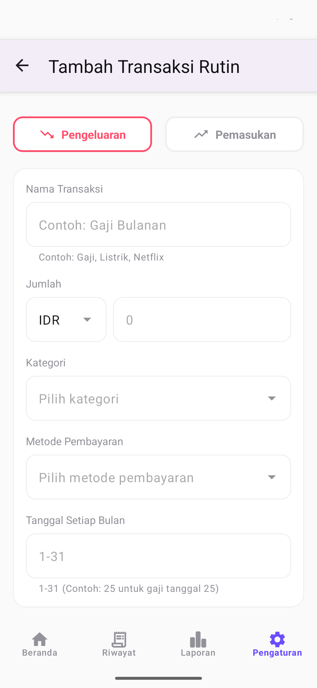 Transaksi rutin